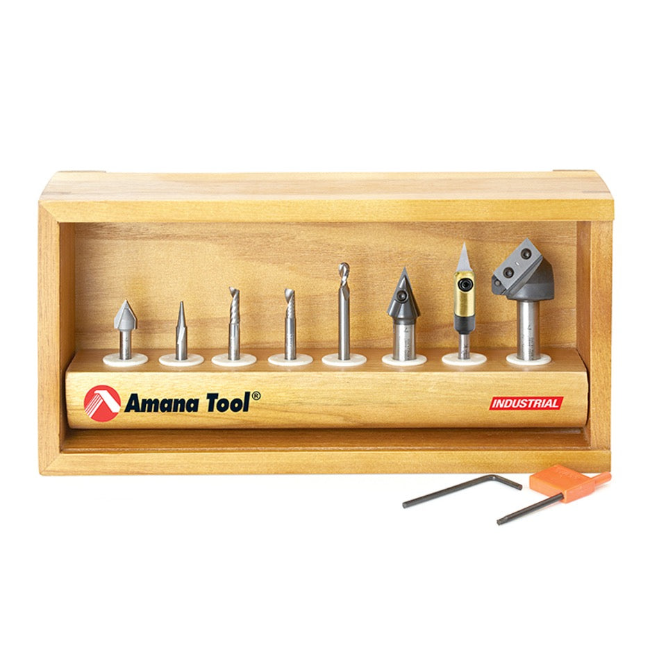 Amana Tool 8-Piece CNC Signmaking Starter Set AMS-130