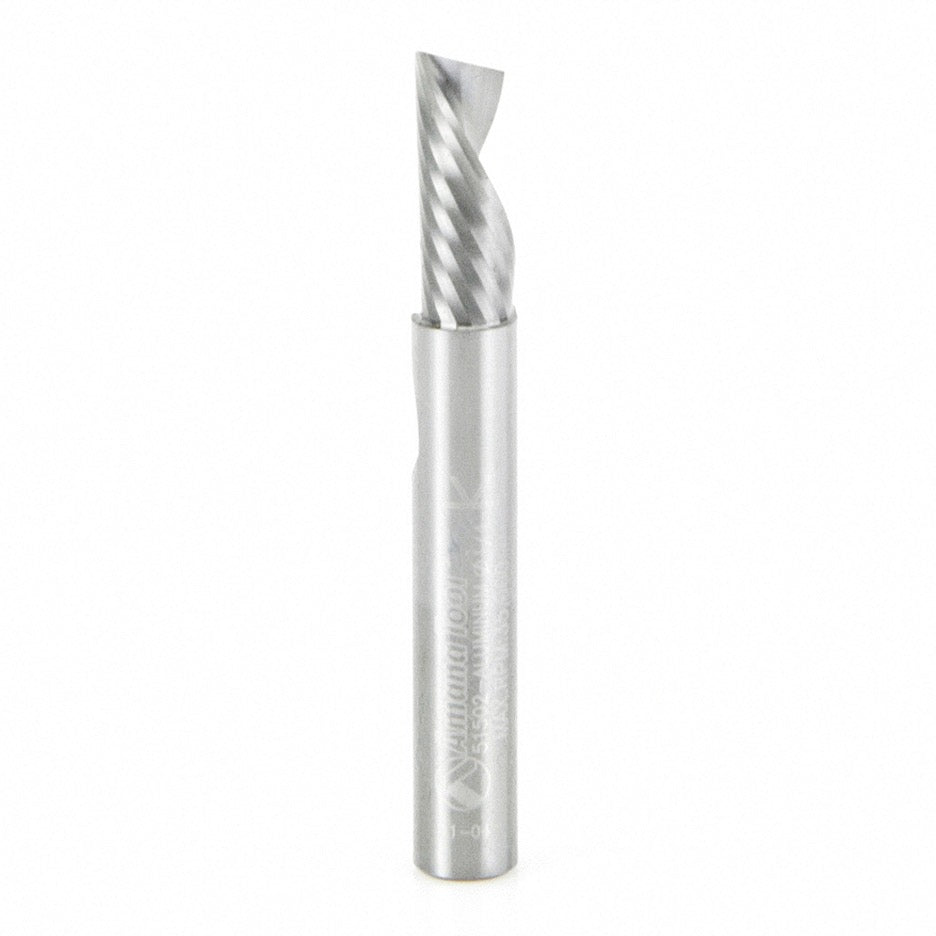 Amana Tool D 1/4 Inch O-Flute Downcut Spiral Router Bit for Aluminum with Zirconium Nitride Coating 51502-Z
