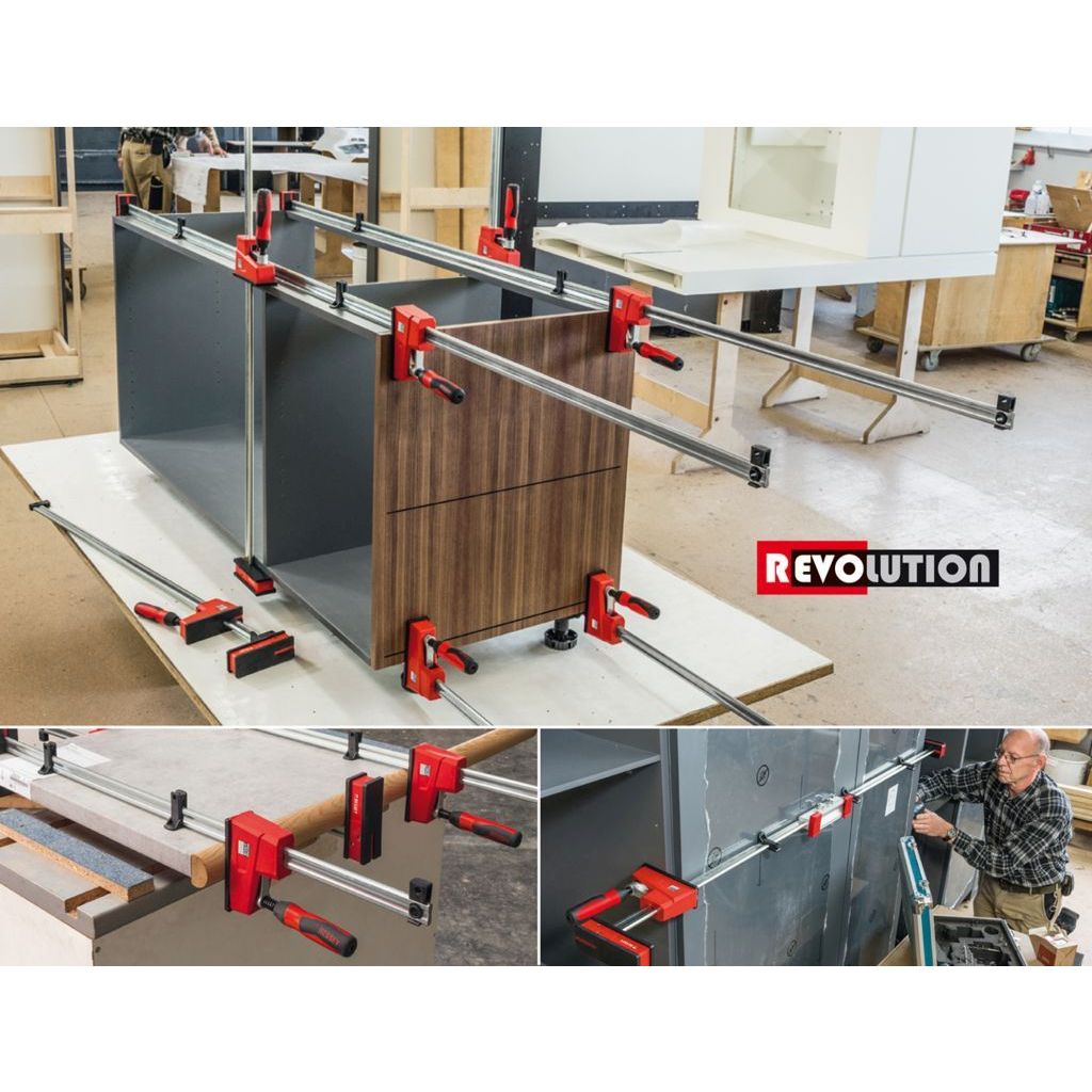 Bessey K Body REVOlution 1700 Pound Parallel Bar Clamps assembling and installing cabinets