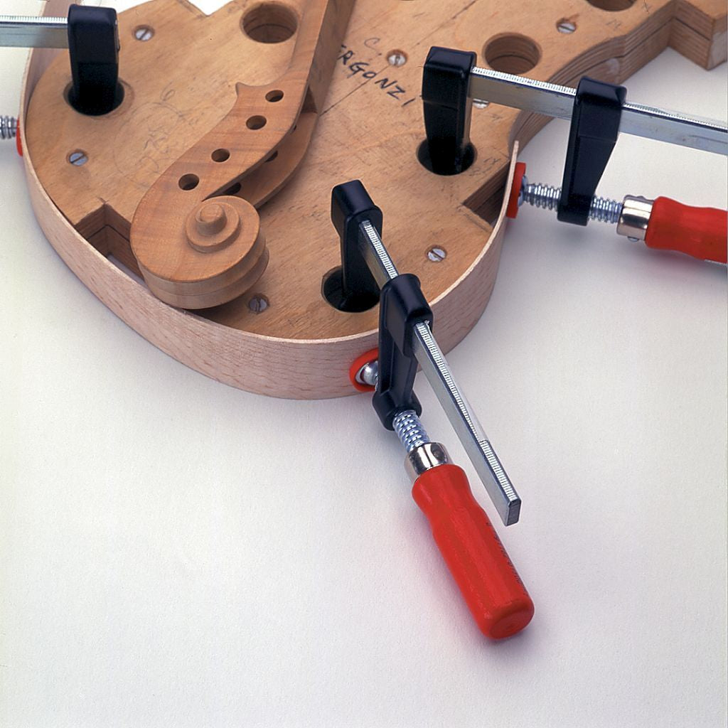 Bessey 330 Pound Lightweight F-Clamps bending wood on luthier jig