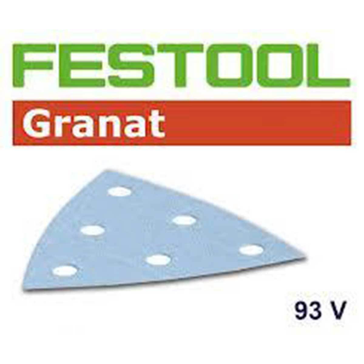 Festool 93mm (3.6") delta Granat StickFix abrasive disc for RO 90 Rotex multi-mode detail sander.