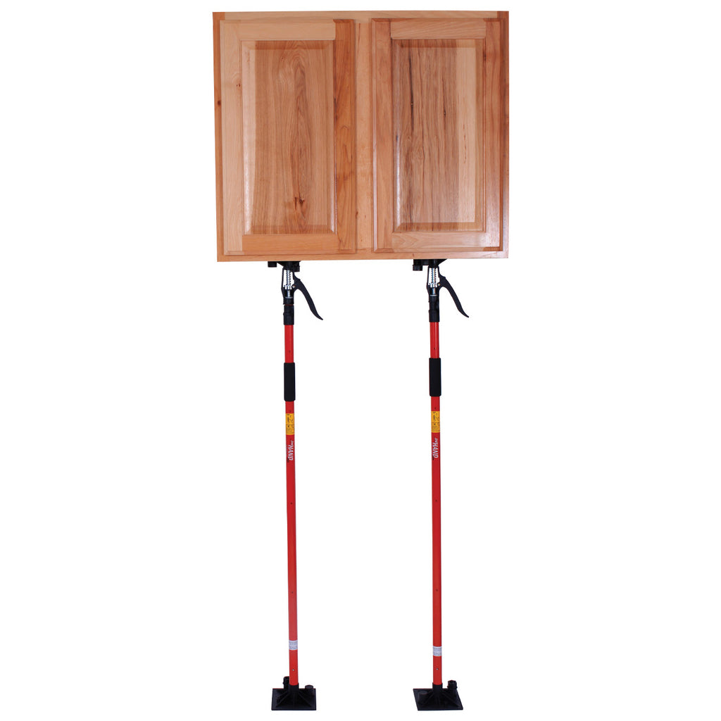 Two 3rd Hand HD poles support an upper cabinet up in the air.
