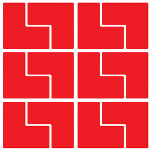 One sheet of Medium 1-9/16" red Kaizen Korners.