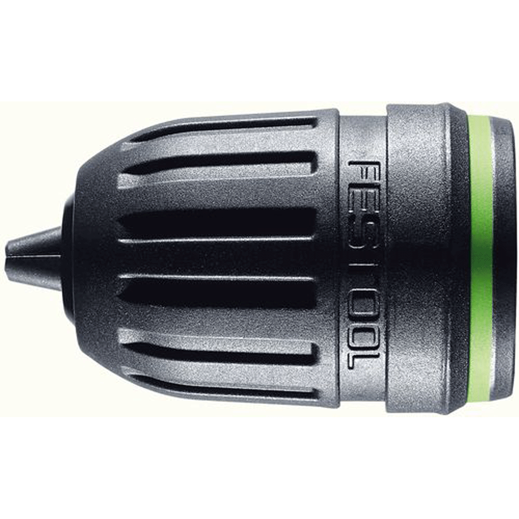 This compact and lightweight 3/8" FastFix keyless chuck comes standard with Festool CXS and TXS sub-compact cordless drills.