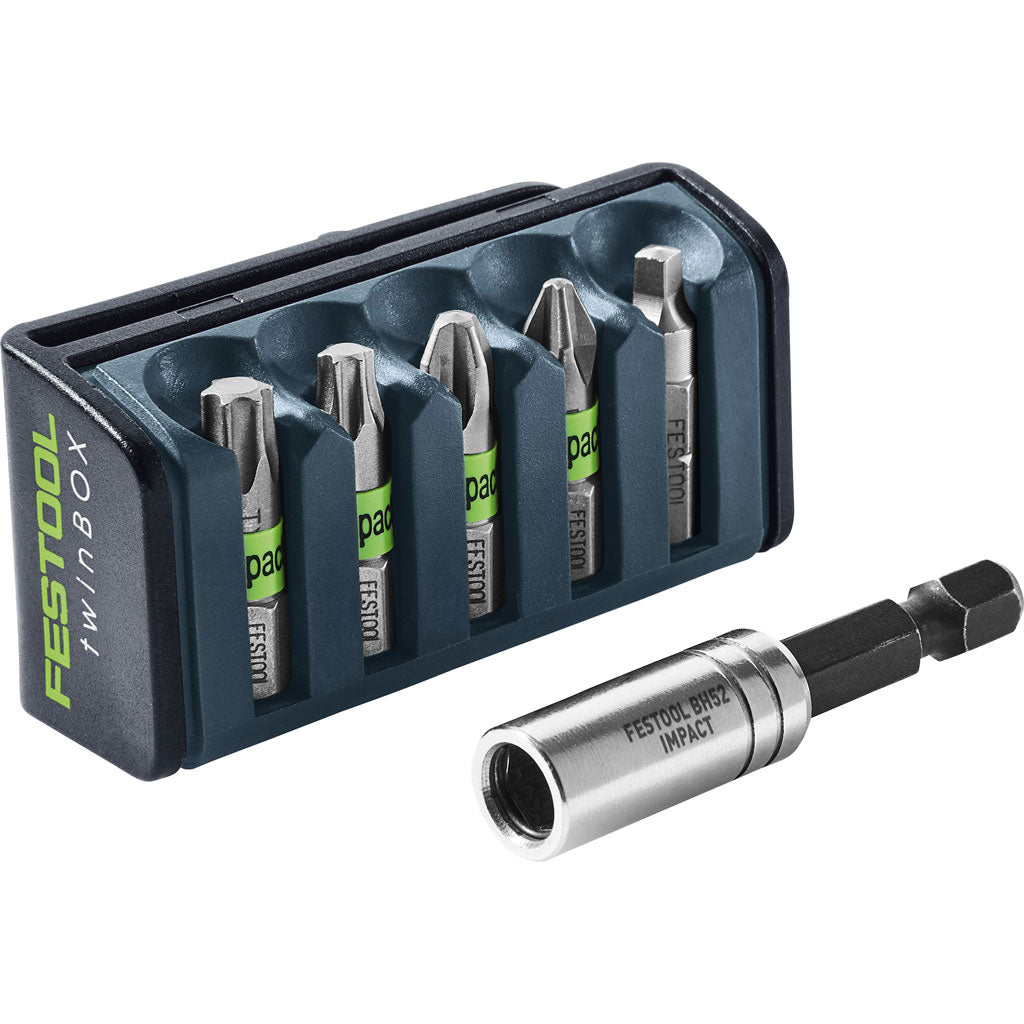 The magnetic adapter set includes a BitBOX bit storage case with clip and impact-resistant driver bits.