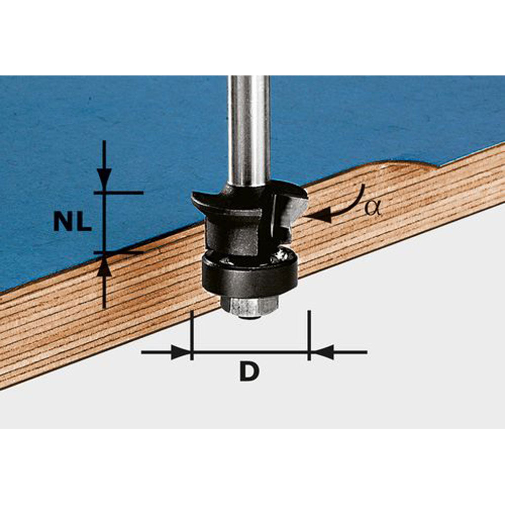 Festool Flush Trim Chamfer Router Bit 45 Degree HW D24/0+45GRAD KL 491