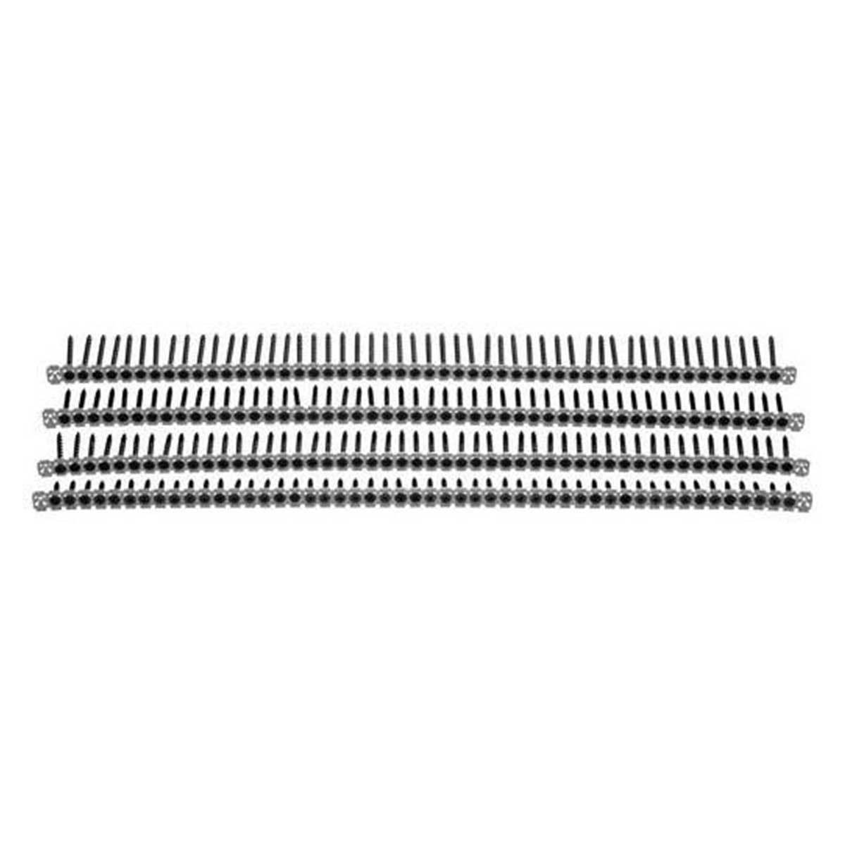 Four strips of Festool collated fine-thread drywall screws for autofeed screw gun.