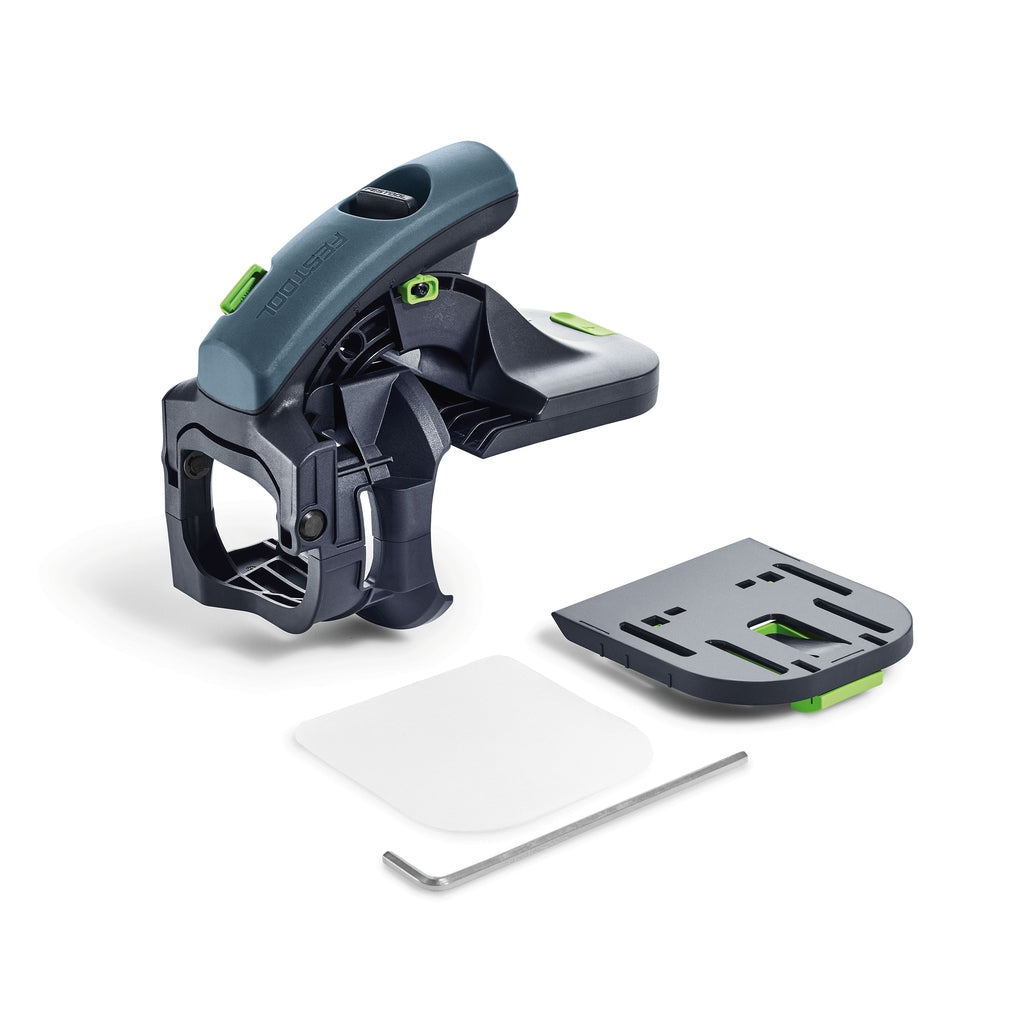 The Edge Sanding Guide includes base runners and 5mm hex key. Ergonomic TPE grips and clamp for ETS/ETSC random orbit sander.