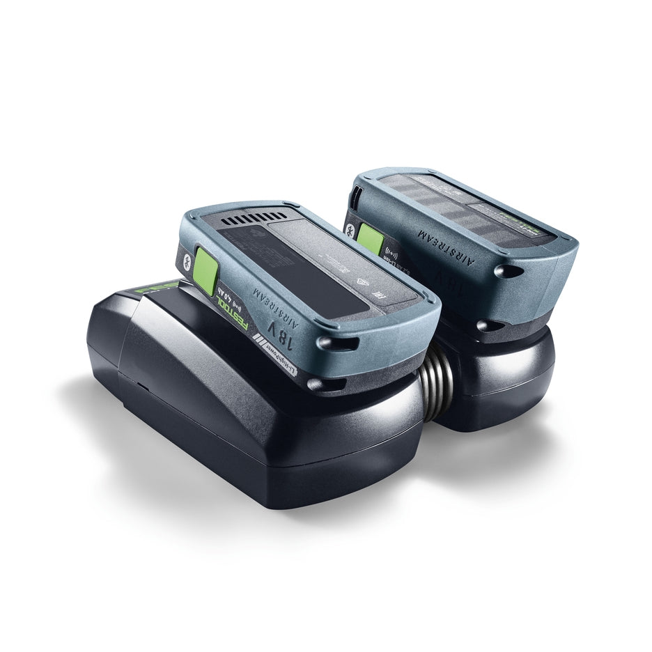 Festool Duo Rapid Charger can charge two Festool batteries simultaneously.