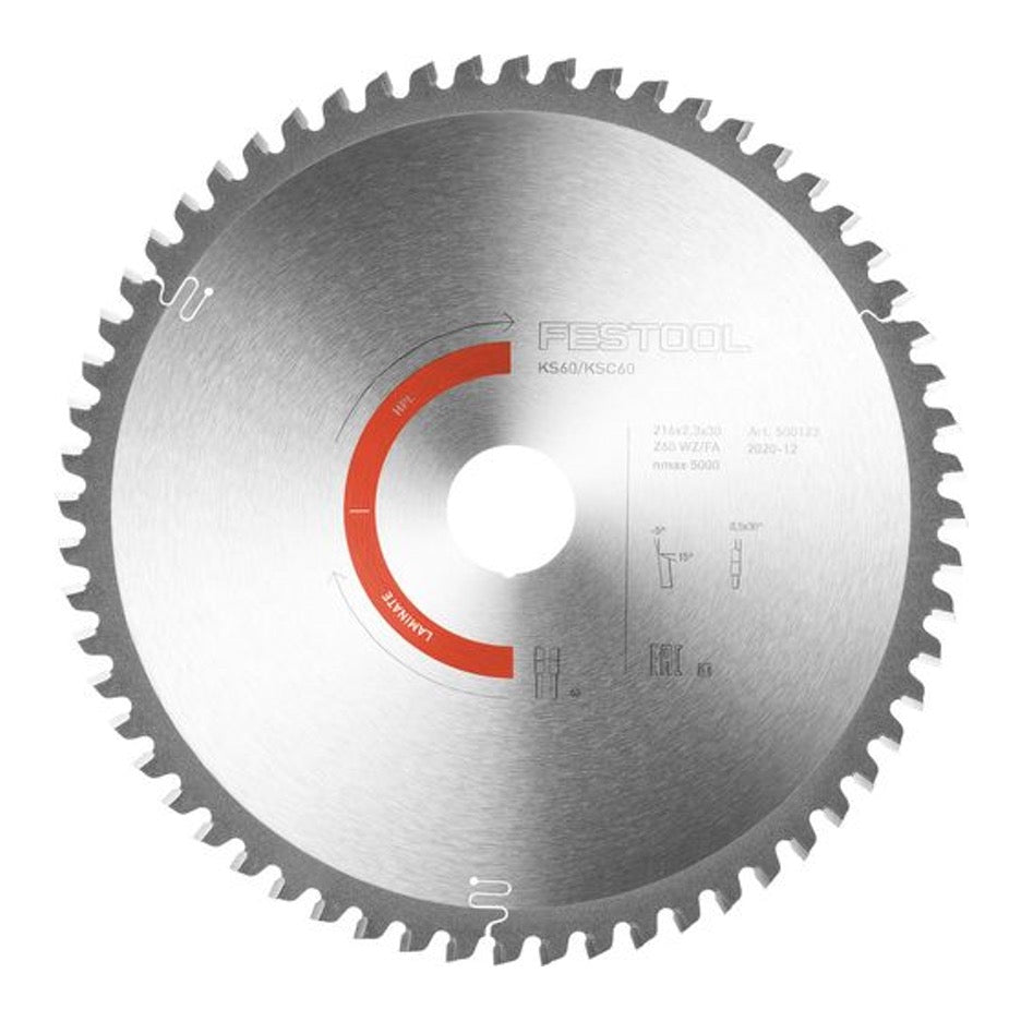 Festool Solid Surface Circular Saw Blade 216mm x 60T MATB with 30mm Bore 576930