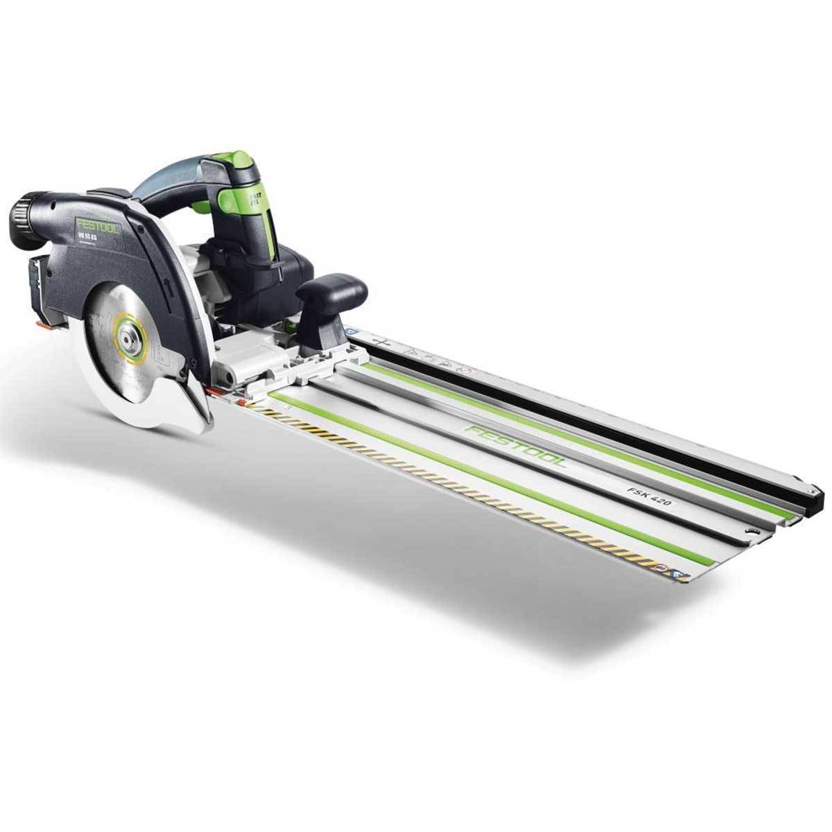 Festool Carpentry Track Saw with FSK 420 Guide Rail HK 55 EQ-F-Plus-FS