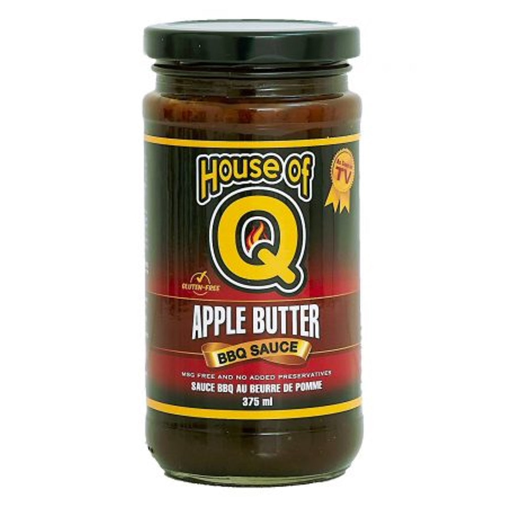 Glass jar of 375ml House of Q Apple Butter Barbecue Sauce.