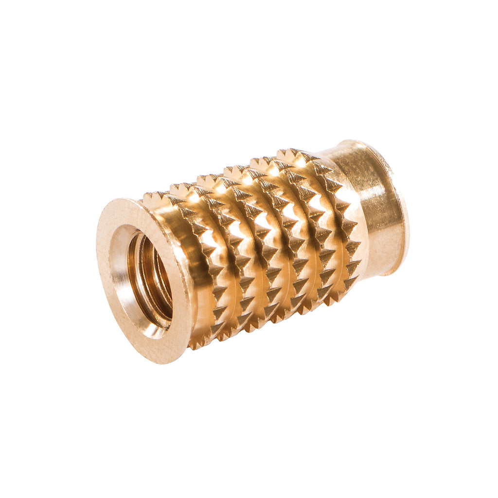 Lamello Cabineo M6 Insert Nut with toothed exterior.