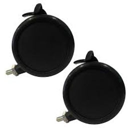 Pair of 75 millimetre front casters with brakes for Mirka DE-1230 Dust Extractors.