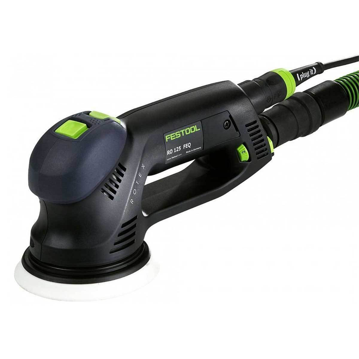 The Festool RO 125 FEQ-Plus Multi-Mode Rotex Sander is compact and lightweight, yet very powerful with a 500 watt motor.