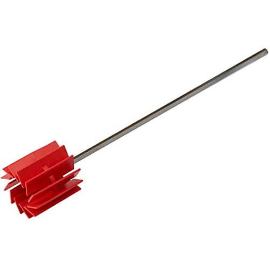 Epoxy mixing wand with plastic fins designed for fast mixing when used with a drill.