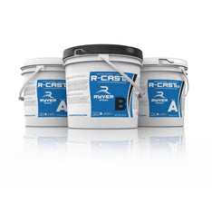 3 gallon kit of Ryver R-Cast 2.0 UV casting epoxy resin. Two 1-gal buckets of Part A with white lid and 1 of B with black lid