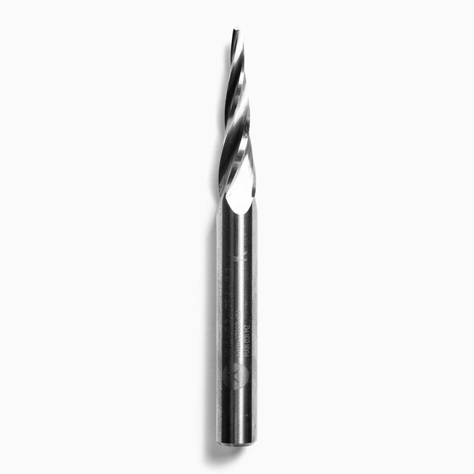 Shaper Tools 11 Degree Tapered Ball Nose Upcut Spiral Router Bit SE1-2