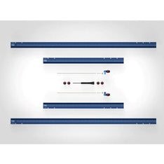 Includes 2x 30", 2x 50" tracks, FlipStops, standard and narrow Calibration Rods, comfort grip star knobs, and 3mm hex driver.