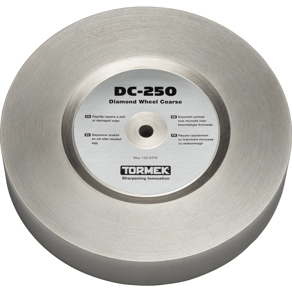 The Coarse 360-grit wheel is best for fast grinding - reshaping/repairing a dull/damaged edge on steel, ceramic, and carbide.
