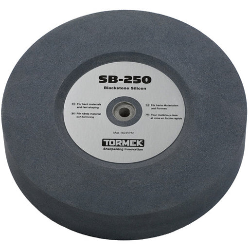 The Tormek Blackstone Silicon grinding stone can sharpen high speed steel (HSS), exotic steel alloys, tungsten carbide.