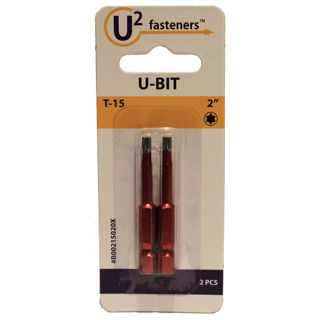Package of two Torx screwdriver bits for use with U2 premium screws.
