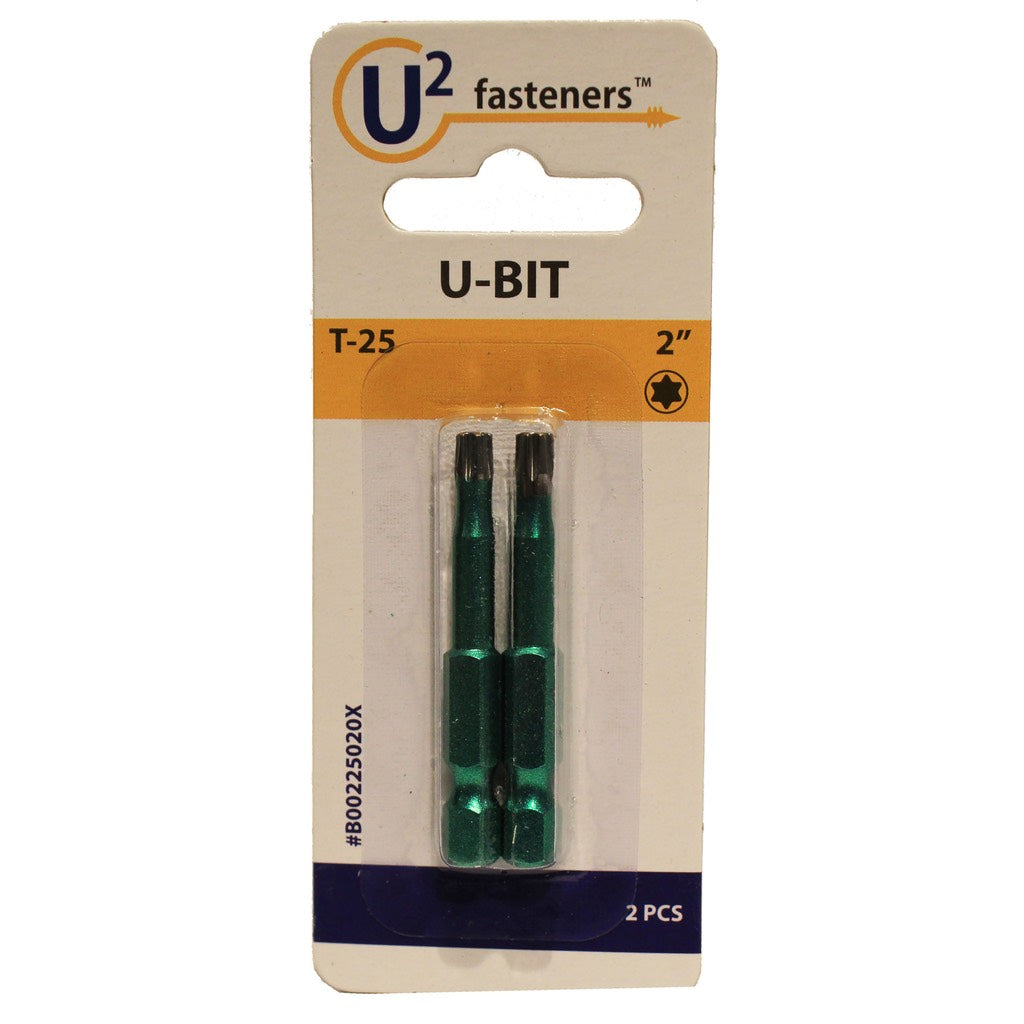 Package of two Torx screwdriver bits for use with U2 premium screwsg.
