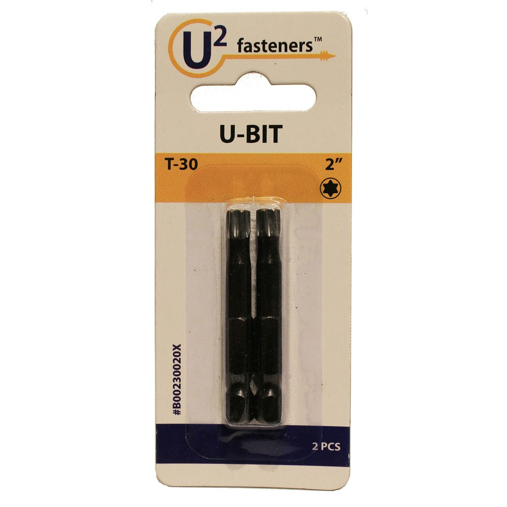 Package of two Torx screwdriver bits for use with U2 premium screws.