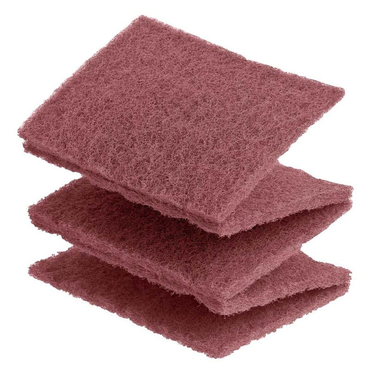 Maroon-coloured Vlies is a fine synthetic woven abrasive. It comes in 115x152mm pads that can be torn off.