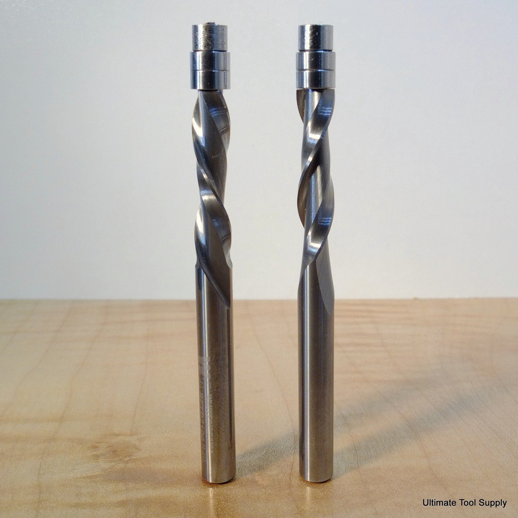 Spiral router bit with sales top bearing