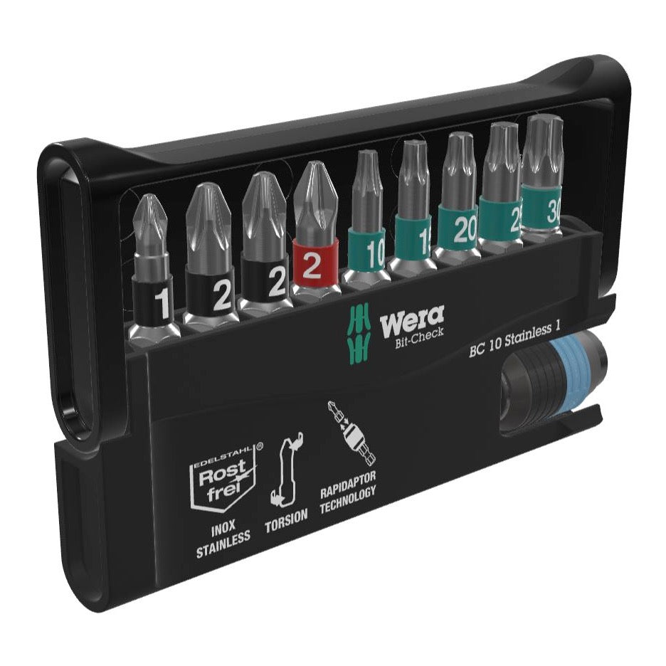Wera Tools 10-Piece Stainless Steel Bit-Check 5073630001