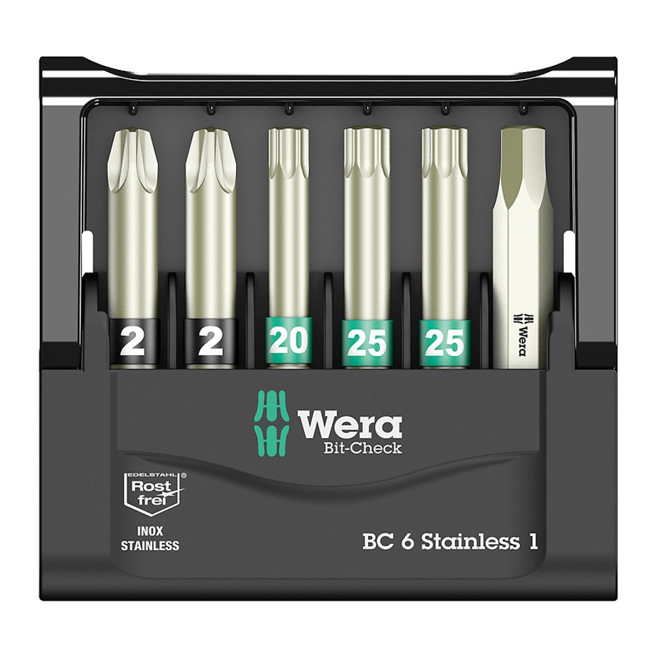 Wera Tools 6-Piece Stainless Steel Bit-Check 5073634001