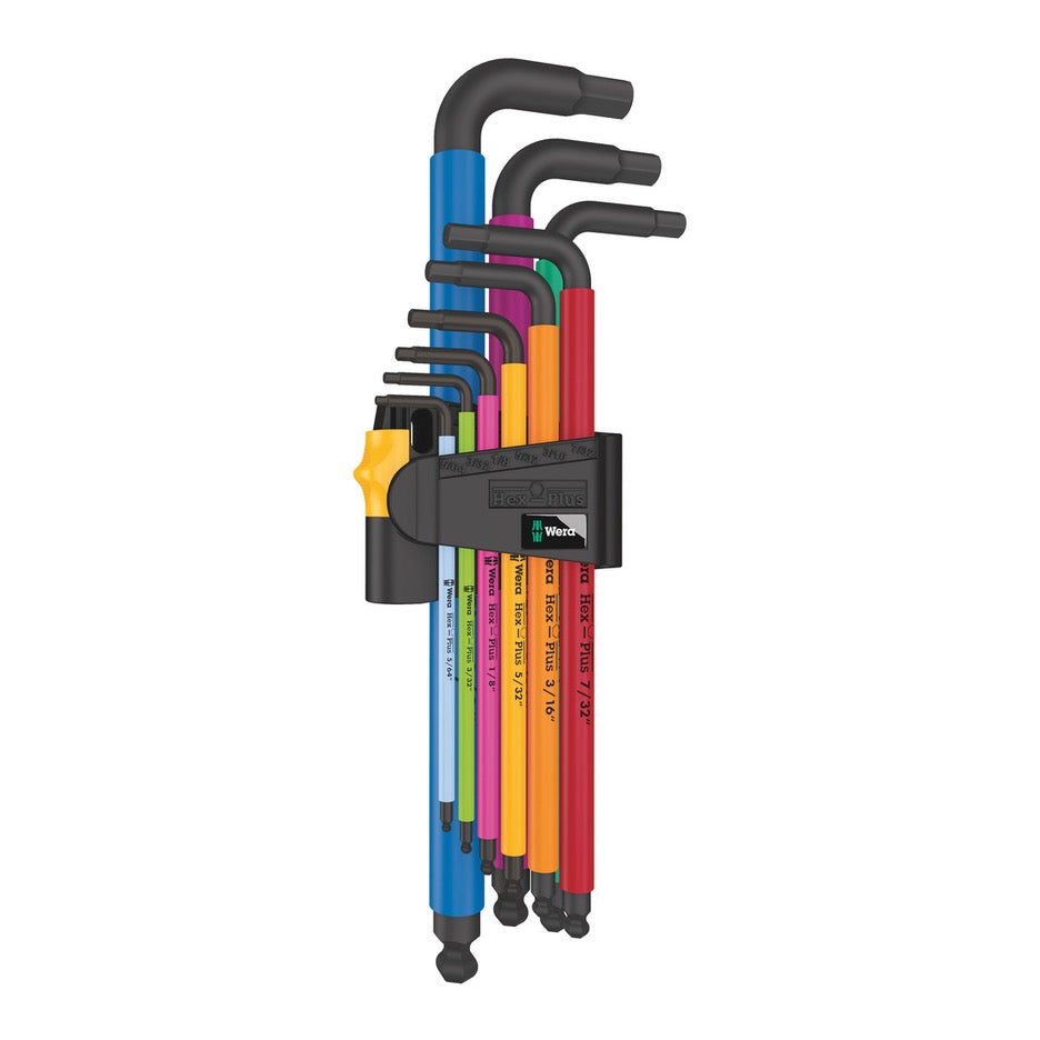 Wera Tools 9-Piece Imperial Multicolour BlackLaser Hex-Plus L Hex Key Set HF 2