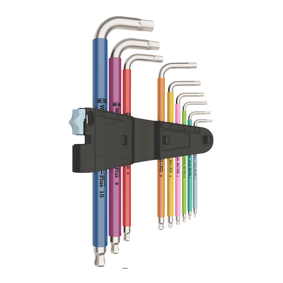 Wera Tools 9-Piece Metric Multicolour Stainless Steel Hex-Plus Ball End  L-Key Set 5022669001 open