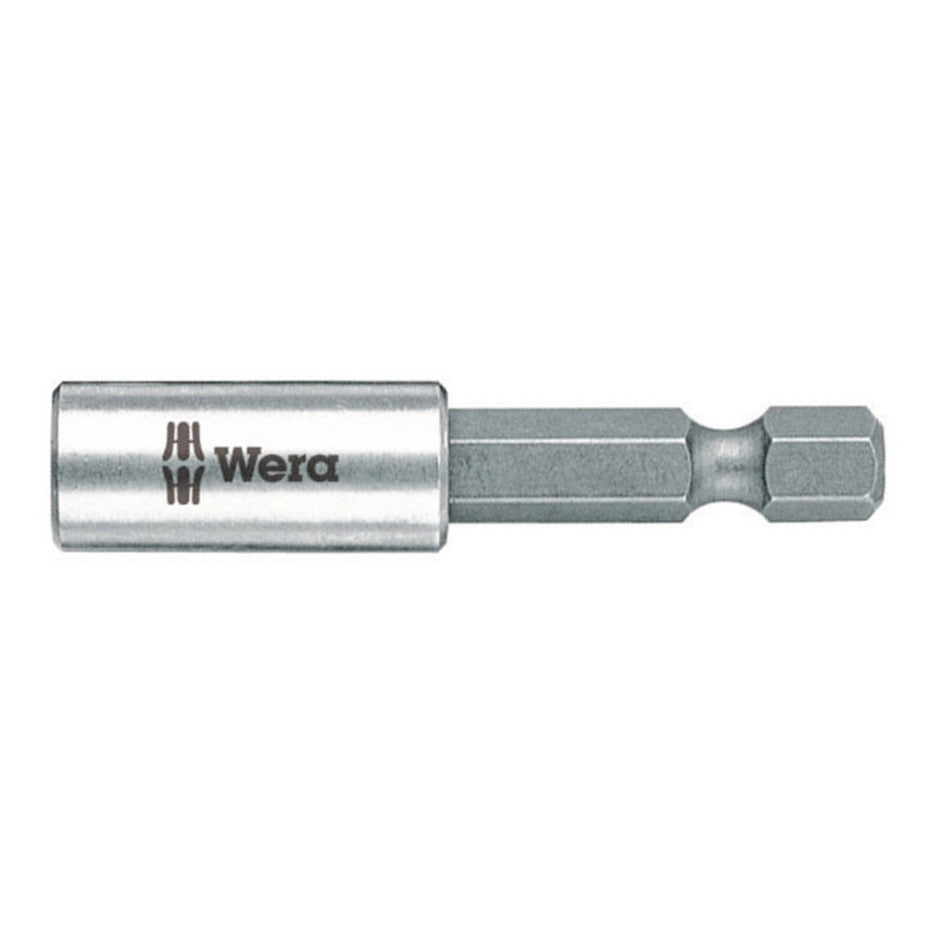 Wera Tools Stainless Steel 50mm Magnetic Universal 1/4 Inch Hex Bit Holder with Retaining Ring 5347100001