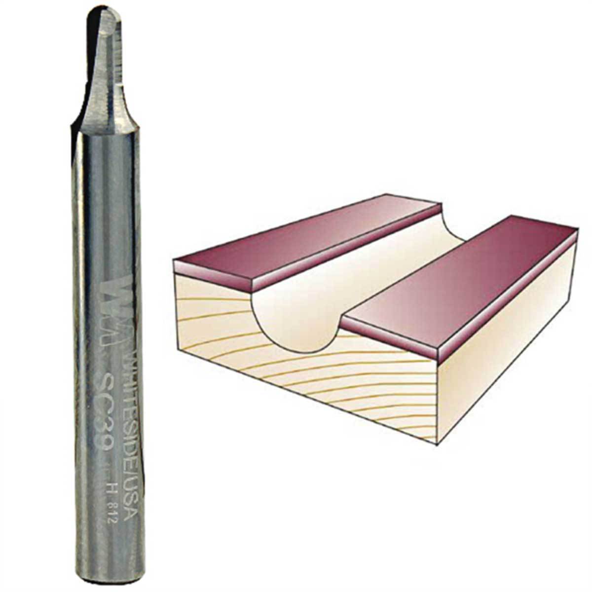 Ultimate Tools Whiteside Veining Router Bits - Solid Carbide - 1/4" Shank