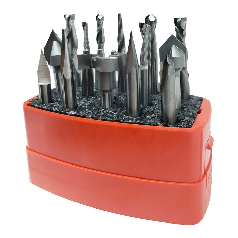 Epoxy Hand Router Bit Whiteside The Works 14-Piece CNC Router Bit Set 714