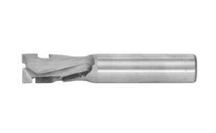 10 mm diameter Lamello chip breaking router bit for use in a CNC router to machine recesses for Cabineo connectors