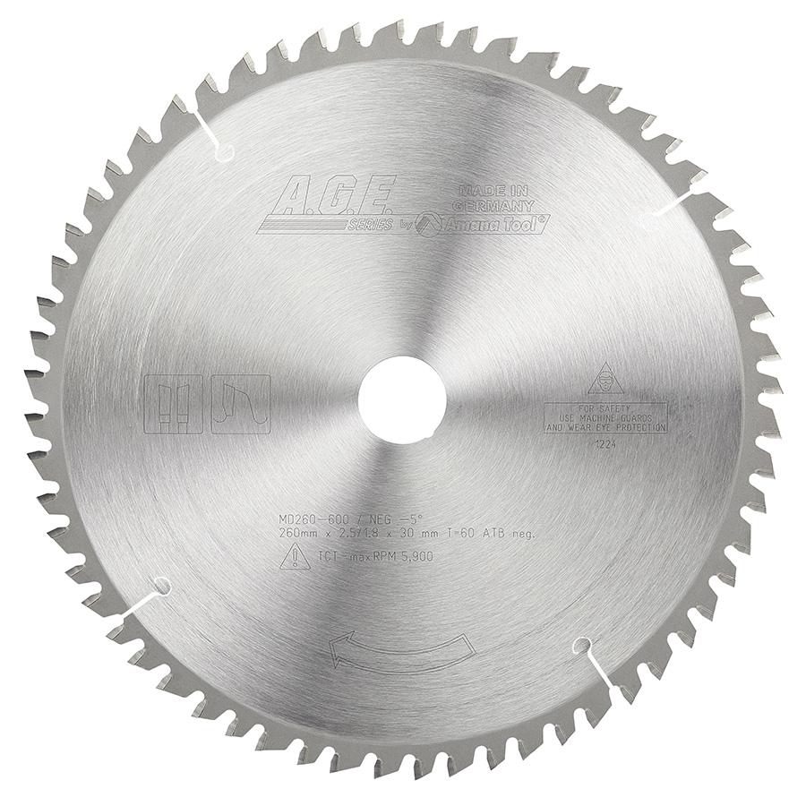 Amana Crosscut Circular Saw Blade 260mm x 60T ATB with 30mm Bore MD260-600