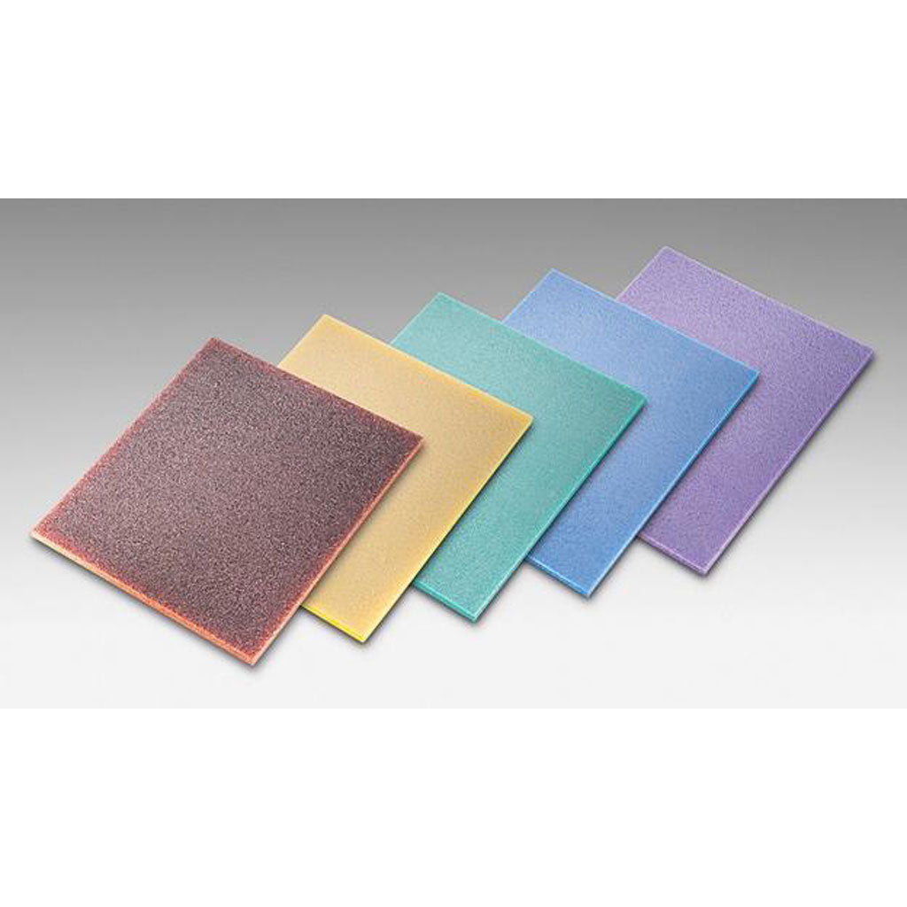 sia 5-1/2" x 4-1/2" siasponge Flat foam-backed abrasive pads, colour coded grit